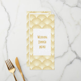 Menu Janto Dourado de Casamento de Arte Deco Design