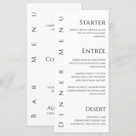 Menu Janto e Bar de Casamento - Preto e Branco-
