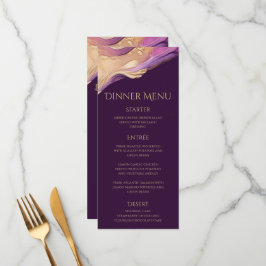 Menu Janto e Bar de Casamentos Dourados e Roxos Moderno