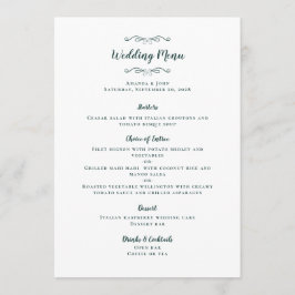 Menu Janto Elegant Wedding Calliografia Emerald Green