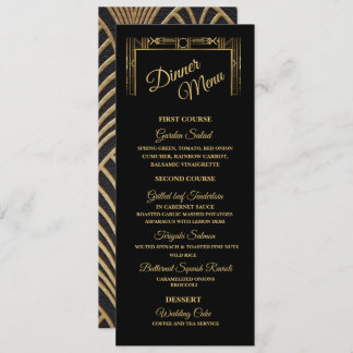 Menu Janto Elegante Art Deco Gatsby