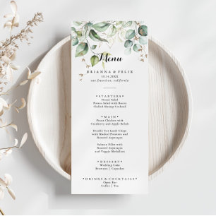 Menu Janto Elegante de Caligrafia Dourada