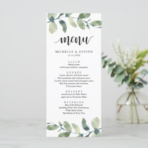 Menu Janto Elopement Eucalyptus Greenery
