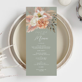 Menu Janto Floral de Casamento Sage Green Peach