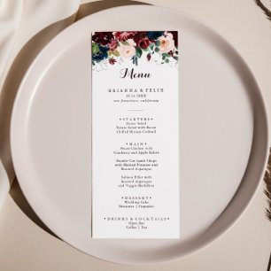 Menu Janto Floral de Queda Ilustrada de Aquarela
