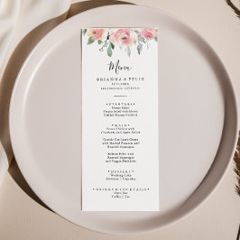 Menu Janto Floral Elegante Blush, Cor-de-Rosa
