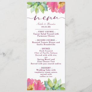 Menu Janto Floral Rosa-Cor-de-Chic Bloqueando