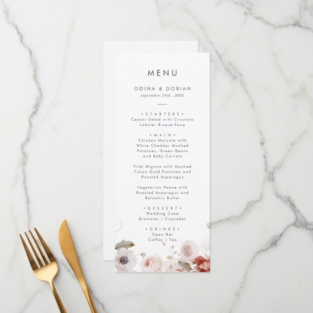 Menu Janto Floral Simples (Frente/Verso In Situ)