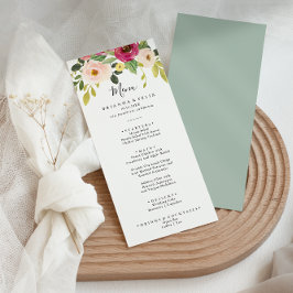 Menu Janto Floral Verde Rosa Esbranquiçado