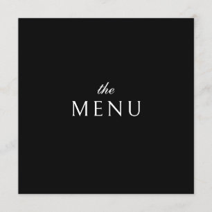 Menu Janto Formal de Casamento Negro Clássico Elegante