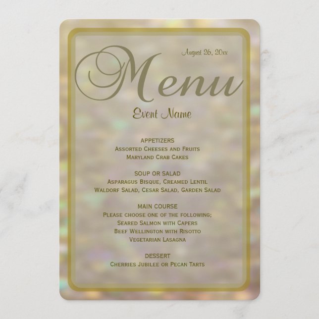 Menu janto | Luzes Douradas do Bokeh (Frente)