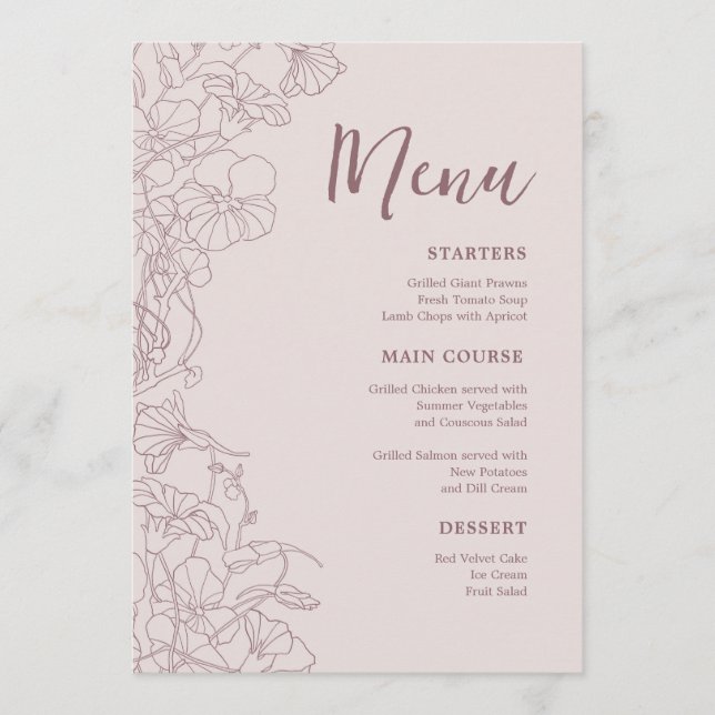 Menu Janto Mauve Rosa Floral (Frente)