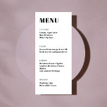 Menu Janto Mínimo Negro Branco Bold<br><div class="desc">Menu Janto de Casamento Minimalista Negro e Branco Moderno</div>