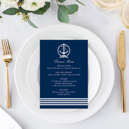 Menu Janto Monograma de Casamento de Âncora Marinho Náu
