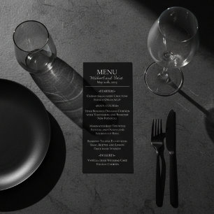 Menu Janto Negra e Branca do Elegante Moderno
