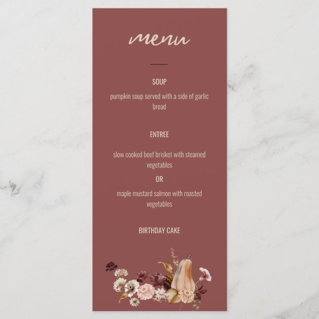 Menu janto para Partes, Colheita de Ouros (Frente)