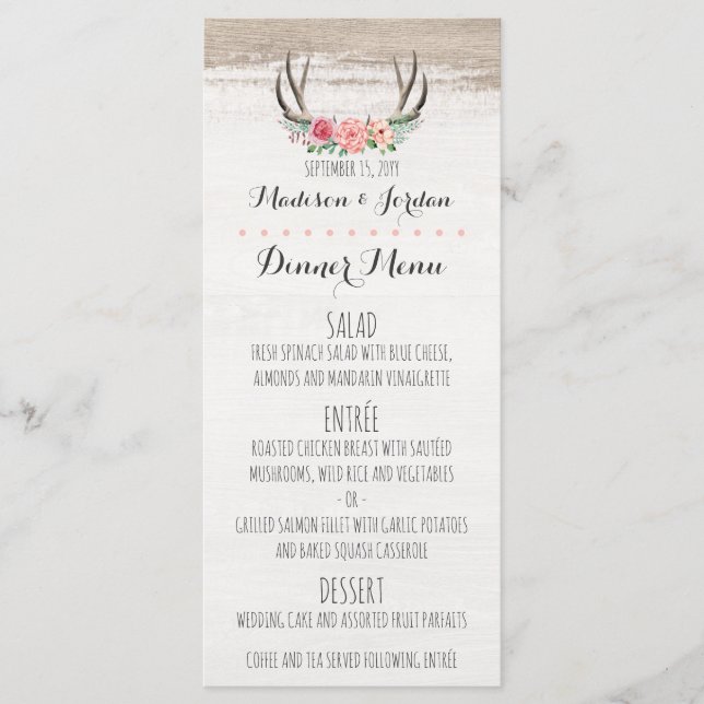 Menu Janto Personalizado de Casamento Russo dos Am (Frente)
