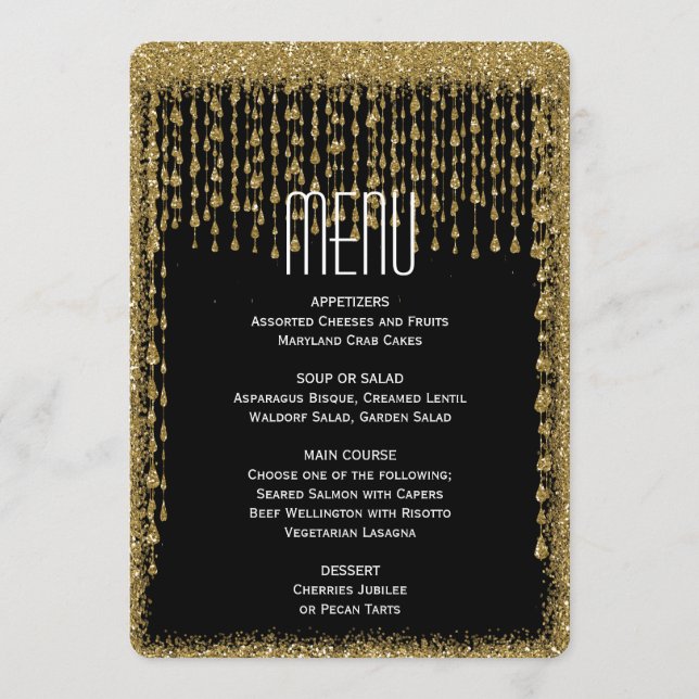 Menu janto | Preto Dourado Moderno (Frente)