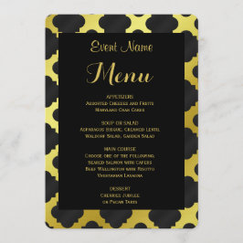 Menu janto | Quatrefoil Dourado e Preto