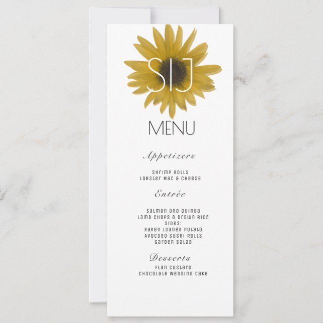 Menu Janto Realístico de Girassol do Logotipo Casa (Frente)