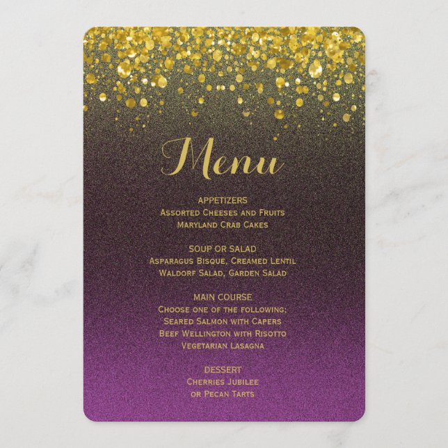 Menu janto | Roxo e Dourado (Frente)