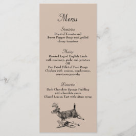 Menu Janto Rustic Deer Woodland Casamento