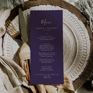 Menu Janto Rustic Lavanda Coordenate Plum Wedding