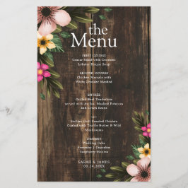 Menu Janto Rustic Woodsy Elegant Country Wood