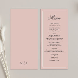 Menu Janto Script de Casamento Cor-de-Rosa Esmaeci