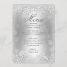 Menu janto | Silver Faux Glitter