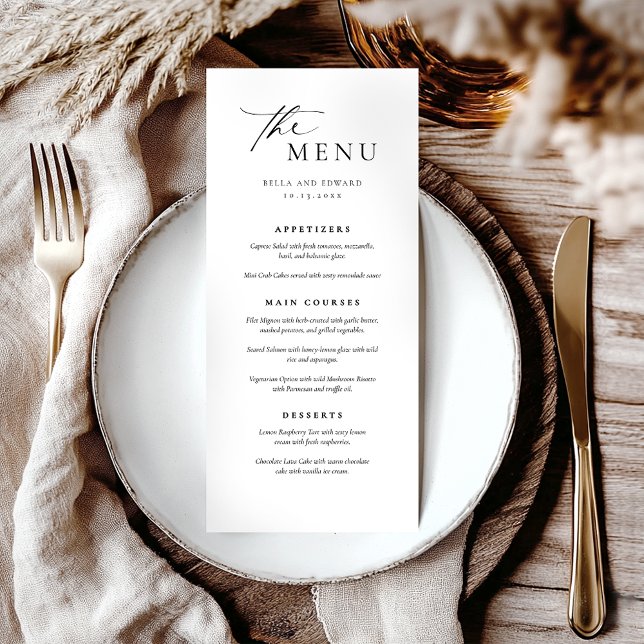 Menu Janto Simples de Casamento Moderno Elegante (Criador carregado)