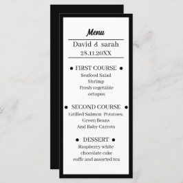 Menu Janto Simples De Casamento Preto E Branco