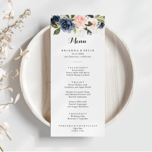 Menu Janto Simples Elegante de Caligrafia Floral de inv