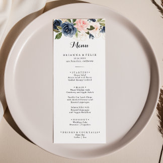 Menu Janto Simples Elegante de Caligrafia Floral de inv