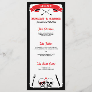 Menu Janto Skeleton Wedding - Preto e Vermelho