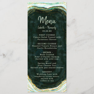 Menu Janto Teal Green & Dourado Agate Marble Geode Rock