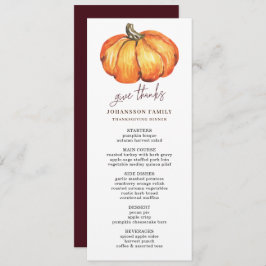 MENU JANTO THANKSGIVING ORANGE PUMPKIN
