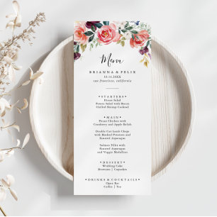 Menu Janto Tropical Colorida Summer Floral