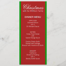 Menu Janto Vermelho de Faixa de Natal
