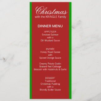 Menu Janto Vermelho de Faixa de Natal