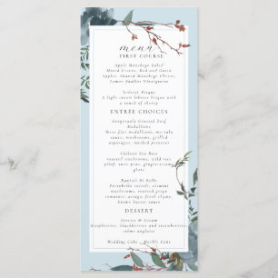 Menu Jardim Botânico Azul Naval Elegante empoeirado
