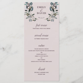 Menu Jardim Crest Mauve Purple Floral Casamento 4