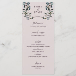 Menu Jardim Crest Mauve Purple Floral Casamento 4
