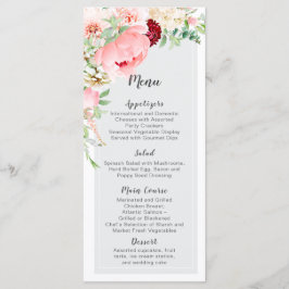 Menu Jardim de Casamento com Aquarela Selvagem |