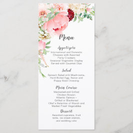 Menu Jardim de Casamento Selvagem em Aquarela |