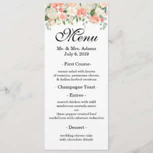 Menu Jardim de rosas