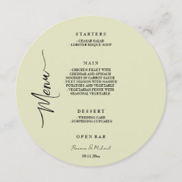 Menu Jardim Verde de Sage Floral Elegante Artístico