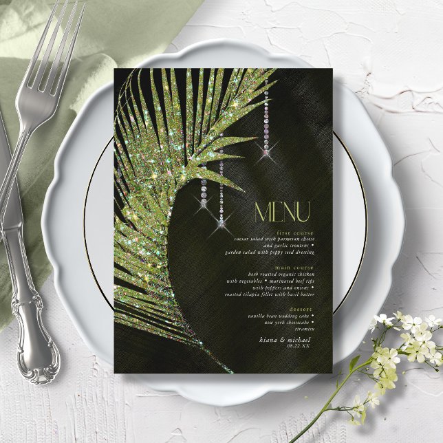 Menu Jewel Palm Leaf Green ID830 (Criador carregado)