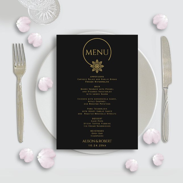 Menu Joias elegantes inspiradas no casamento entre quad (Criador carregado)