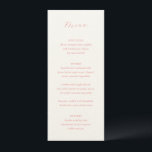 Menu Julia Coral Tradicional Casamento Elegante<br><div class="desc">Menu de casamento clássico com um simples design com seu monograma e o título em uma caligrafia elegante.</div>